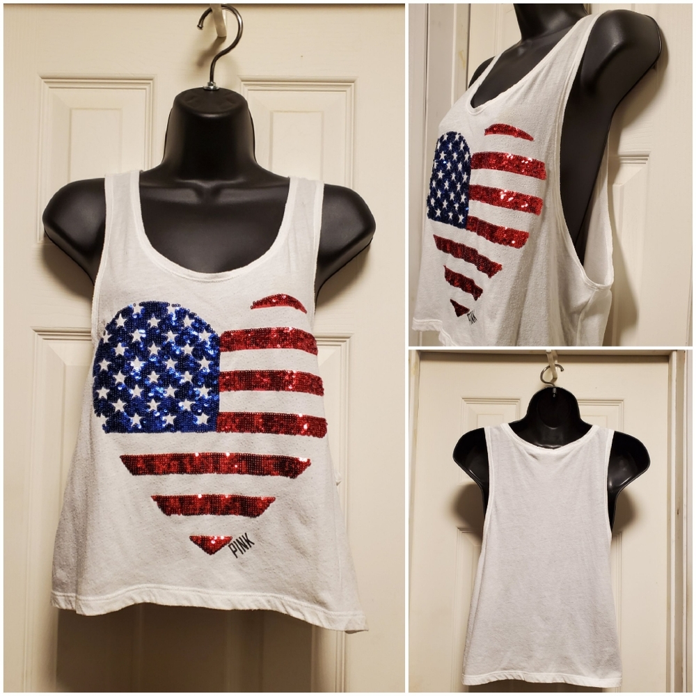 PINK American Flag top/XSMALL